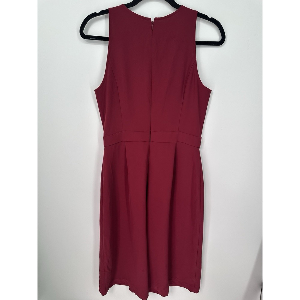 White House Black Market Jumpsuit Size 6 Burgundy Wine Overlay Sleeveless 0288 - Picture 6 of 7